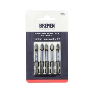 <div class="sku-tienda"><strong>COD:</strong> BRE7862</div>PUNTA ATORN. IMPACTO PH#2 50mm [magnetica 5uni] BREMEN