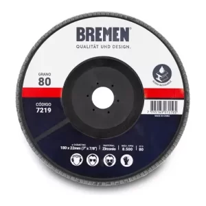 <div class="sku-tienda"><strong>COD:</strong> BRE7219</div>DISCO FLAP BREMEN 7  Zirconio (gr. 80) [10 unid]