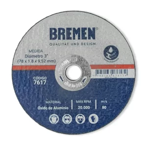 <div class="sku-tienda"><strong>COD:</strong> BRE7617</div>DISCO DE CORTE BREMEN®  3 (p/cortadora de alta velocida