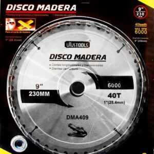 <div class="sku-tienda"><strong>COD:</strong> MAS102</div>Disco madera 230 mm x40 dientes c/widia